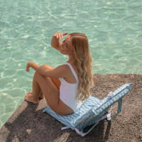 Tumbona plegable, silla de playa plegable reclinable, tumbona mochila, silla plegable ligera, respaldo de playa, 5 posiciones, silla de playa - details 6