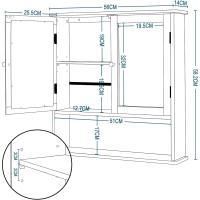 Puertas Espejo, Mueble 1 Estante Ajustable y 1 Compartimiento Abierto, Cocina y Dormitorio, 56x14x58 cm - details 2