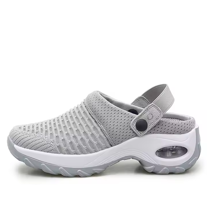 Malla transpirable sin necesidad de cordones para zapatos de mujer, cómodos cordones acolchados con cuña, zapatos deportivos de moda - 1