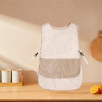 Delantal portátil limpiable resistente a las manchas, delantal lavable a mano de poliéster a prueba de aceite, impermeable con bolsillo, bata para el hogar y comedor - details 10