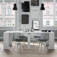 Mesa de Comedor Extensible Acabado en Gris Cemento Ideal para Sala de Estar o Cocina - details 1