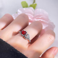 Anillo de Plata de Ley 925, anillo de corazón elevado para mujer, circonita cúbica CZ, estrella, Luna, flor, joyería de boda, anillos, regalos - details 4