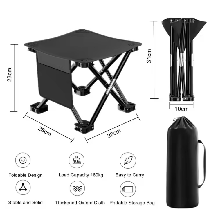 Taburete de Camping Ligero y Plegable Ultraligero para Pesca, Senderismo, Jardinería y Vistas al Aire Libre Portátil para Deportes y Crecidos - 1