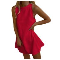 2025 Mini vestido informal sin mangas con estampado elegante para mujer, novedad de verano grande - details 2