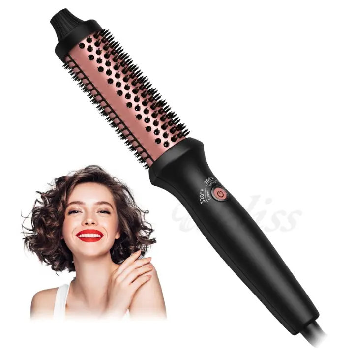 Peine de aire caliente, rizador, peine de rodillo doméstico, alisador de pelo liso, rizador eléctrico perezoso de doble propósito, peine de peinado. - 1