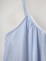 Vestido de tirantes finos de longitud media con borde floral elegante para mujer nuevo estilo - details 5