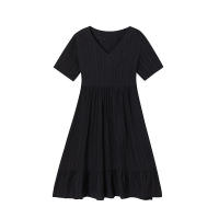 Vestido holgado informal de manga corta para mujer, Color sólido, novedad de 2024 - details 18