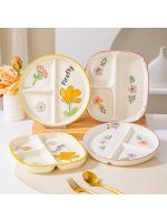 Ceramic Portion Control Diet Plate Divided Dessert Snack Serving Dish Platter for Balanced Meal Food Separator Appetizer Tray - details 0