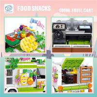 Food Ice Cream Building Blocks Truck Burger truck Bricks Mini Creative Model Puzzle Assembly Educational Toys for Girls Gifts - details 14