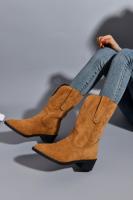 Botas Martin para mujer, otoño e invierno, nuevas botas a media pantorrilla, botas cortas de tacón grueso con punta puntiaguda bordada a la moda - details 0