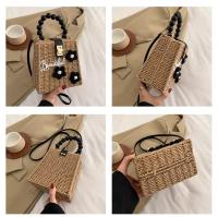 Bolso tejido de mano, bolso de paja para mujer, nuevo estilo literario forestal, bolso cruzado fresco de verano para playa, bolso tipo caja - details 2