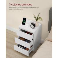 2, Mesas Auxiliares con 3 Cajones, 2 Tomas AC, 2 Puertos USB, Salón, Dormitorio, Estudio, Morno, Blanco Nube LET831W14 - details 1
