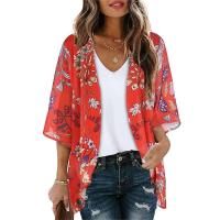 Verano largo wy Cover Up Tops Kimono Cardigan abrigo prendas de vestir blusa Bohemian Bikini Hawaii gasa camisa fiesta en la playa - details 0