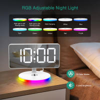 ORIA-reloj despertador Digital inalámbrico, estación de carga con luz nocturna de ambiente RGB, espejo LED, el más nuevo - details 1