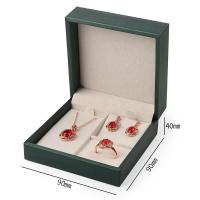 Caja de conjunto de joyería de tres piezas con solapa en ángulo recto de PU de cuero cepillado - details 2
