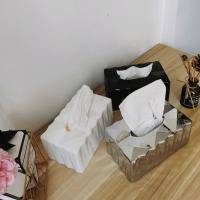 Caja de pañuelos minimalista duradera, caja de pañuelos de plástico impermeable, contenedor de pañuelos blanco y negro a prueba de polvo para dormitorio - details 9