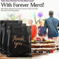 Bolsa Negra de Plástico Portátil para Hacer Ofertas de Acción de Gracias Cumpleaños Boda Navidad Empaque de Regalos - details 4