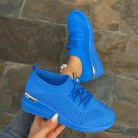 Zapatillas de deporte informales para mujer, zapatos de malla transpirables con cordones, Tenis de plataforma para caminar y correr, moda de verano - details 36
