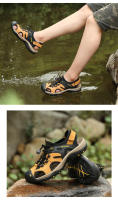 Sandalias de marca de verano para hombre, zapatillas de cuero genuino para hombre, sandalias de gladiador para playa para hombre, zapatos suaves y cómodos para caminar al aire libre - details 16
