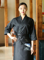 Nuevo uniforme de Chef de estilo japonés coreano Unisex, camisa de cocinero, Kimono de manga media, uniformes de trabajo de camarero de cocina para restaurante de Sushi - details 3