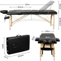 Masaje Plegable con pies de Madera, Altura Regulable con Accesorios y Bolsa de Transporte, 3 Secciones de Madera - details 2