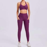 Leggings de dos piezas con espalda en V, gimnasio Tre, conjunto de entrenamiento para correr, ropa deportiva para mujer, traje de yoga - details 0