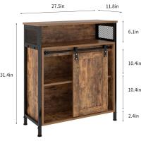 Aparador, Armario de Cocina Auxiliar Con Puerta Corredera, Para Cocina, Salón, Estudio, Estilo Industrial, 70 x 30 x 80 cm - details 2