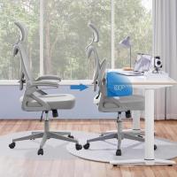 Silla de Oficina Ergonómica Ajustable Reposacabezas Giratoria Blanco Gris - details 14