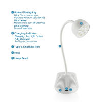 Secador de esmalte de secado rápido, lámpara de manicura de escritorio, luz LED UV, hine - details 1