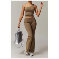 Top de Hombro Corto Deportivo de Moda para Mujeres Ropa Deportiva Elástica con Cuello Redondo - details 0