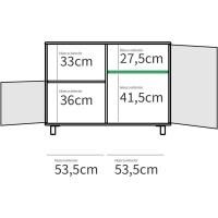 Taburete de Almacenamiento de Madera Roble Blanco Diseño de 2 Puertas y 1 Hueco - details 9