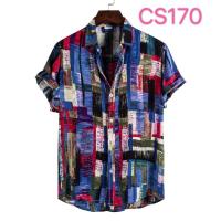 Camisa ajustada de manga corta para hombre, ropa informal con estampado grande, novedad de verano, 2021 - details 16