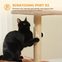 PAWZ Road Árbol para gatos pequeño con postes para rascar de Sisal y plataformas, torre para gatos para interior, rascador para gatos, accesorios para gatos, juguetes para gatos - details 9