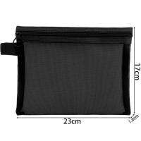 Bolsas de cosméticos transparentes de malla, bolsa de maquillaje negra pequeña y grande, organizador de artículos de tocador de viaje portátil, bolsa de almacenamiento de lápiz labial - details 1