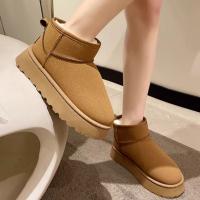Botas de nieve cortas de felpa para mujer,Zapatos casuales cálidos,Botas Chelsea de ante,Zapatos planos,Invierno - details 5