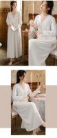 Camisones Vintage de algodón con volantes y encaje con cuello en V para mujer, camisón de manga larga, vestido de noche victoriano romántico de princesa, ropa de dormir - details 7
