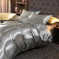 Juego de Ropa de Cama de Satén de Lujo Cubierta de Edredón Individual Doble Tamaño King 2pcs/3pcs/4pcs Cubierta de Cama y Forro de Cama - details 3
