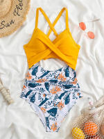 Bañador de una pieza para mujer, traje de baño con realce, Monokini Sexy ahuecado, ropa de playa para verano, 2024 - details 2