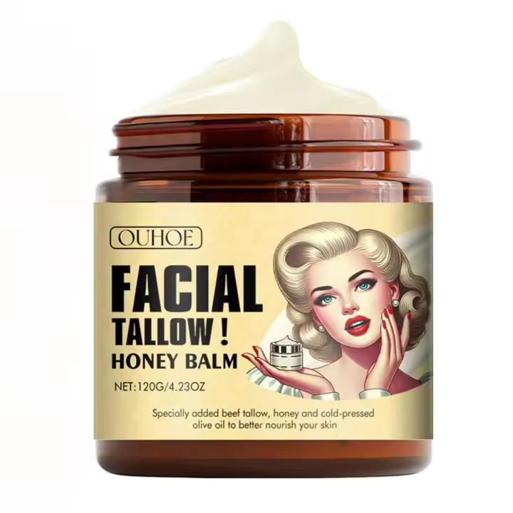 YJLYQF mantequilla de miel adecuada para la cara. Es una crema hidratante facial marrón, una crema de grasa amarilla orgánica natural que - 1