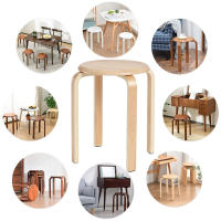 Taburetes de Madera Maciza de 4 Piezas Duraderos para Sala de Estar, Comedor, Cocina, Dormitorio, Balcón - details 9