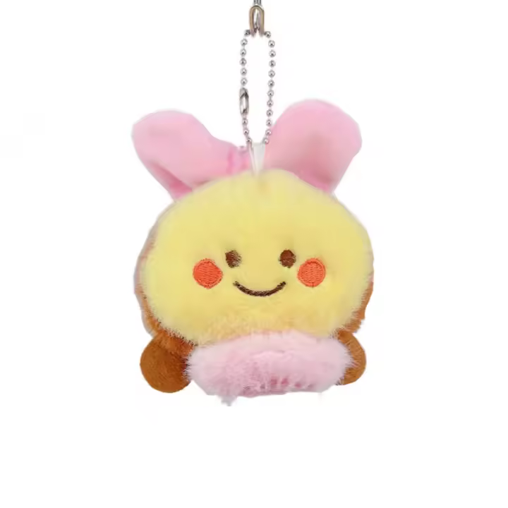 Lindo llavero de abeja de dibujos animados Kawaii llavero de dibujos animados bolsa de felpa adornos colgantes suave creativo muñeca con cordón regalos de cumpleaños - 1