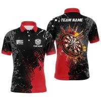 Camisas gráficas de dardos de tendencia para hombres, moda de verano, nombre personalizado, uniformes de equipo deportivo impresos en 3D, camisa informal de gran tamaño - details 9