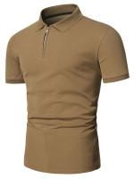 Camiseta polo de manga corta de color sólido con solapa para hombre, top de ajuste informal, ropa para hombre - details 4