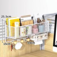 Estante de almacenamiento colgante para cabecera de cama de gran capacidad, diseño de rejilla, ahorra espacio, estante de almacenamiento para baño, caja de pañuelos multiusos - details 1
