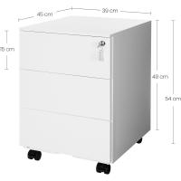 Metálico, Soporte para Impresora, con Cerradura, 3 Cajones, Premontado, Oficina, Oficina Casa, - details 2