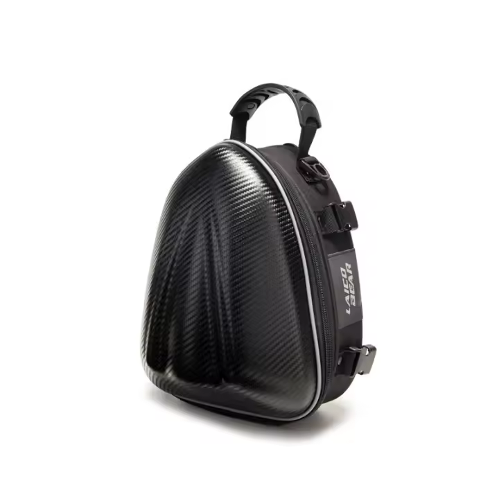 Bolsa trasero para motocicleta de fibra de carbono, impermeable, bolsa de asiento trasero para motocicleta, casco, bolsa de viaje, mochila para ciclista, práctico transporte - 1