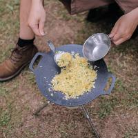 Cuchara de sopa plegable de acero inoxidable para acampar al aire libre, utensilios de cocina portátiles resistentes al desgaste, herramientas - details 5