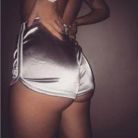 Shorts de verano de seda fina para mujer, shorts casuales blancos de playa - details 8