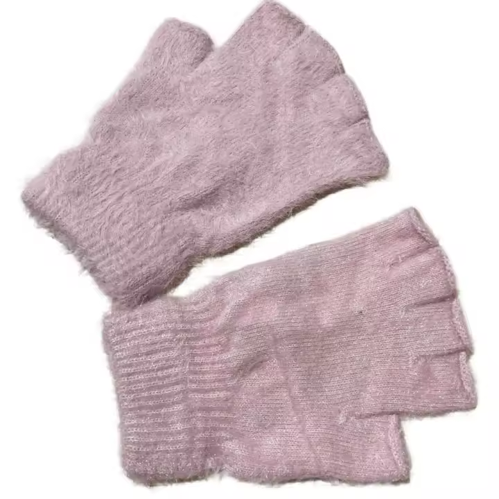 Guantes cálidos y suaves para hombre y mujer, manoplas coreanas de piel sintética, accesorios de mano cálidos, guantes de felpa, guantes de medio dedo - 1