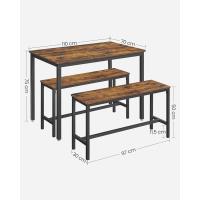 Conjunto de Mesa de Comedor y Sillas Juego de 3 Piezas Mesa de 70 x 110 x 75cm - details 4